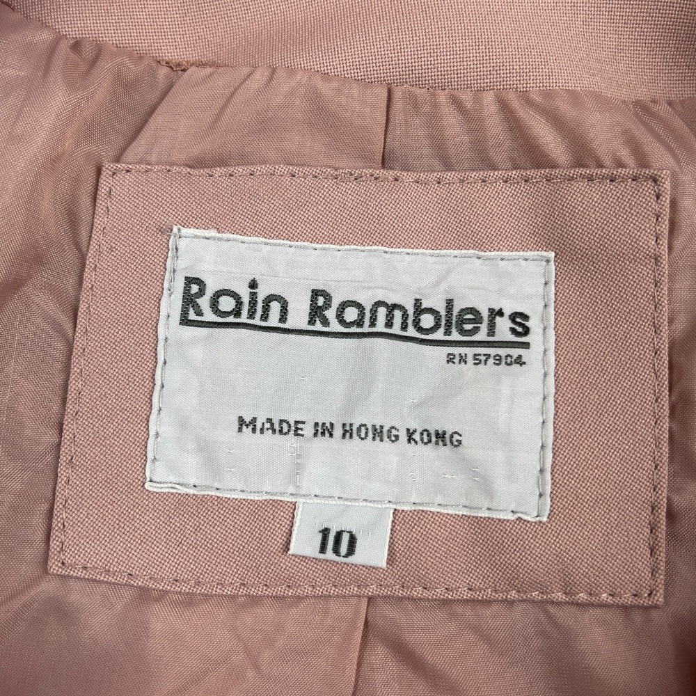 Rain Ramblers Women's Rain Coat Size 10 Mauve Long Button Front Vintage Retro - Picture 12 of 13